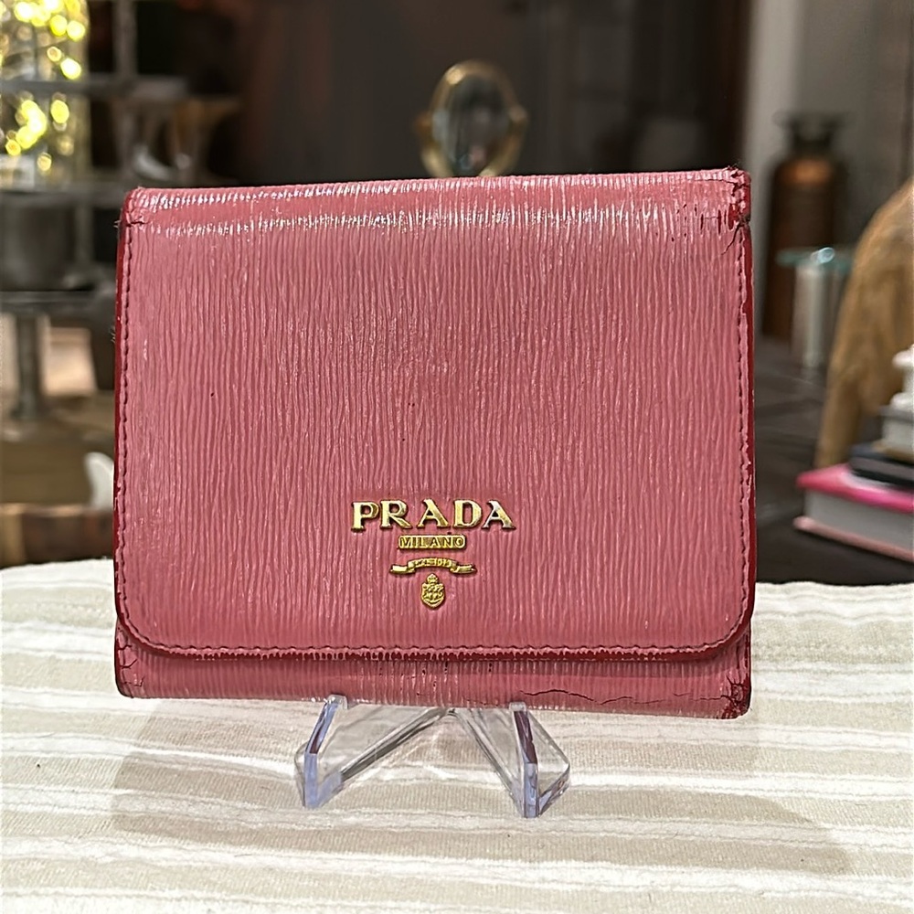 Authentic Prada Vitello Move Bi-Color Tri-Fold Co… - image 2